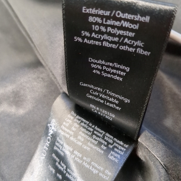 Mackage Montreal Wool Leather Peacoat Jacket Coat Size Medium EUC - Picture 8 of 12